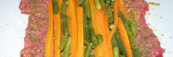 рулет из телятины с овощами