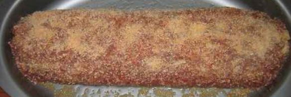 рулет мясной с фаршем и макаронами