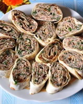 Рулет рыба в лаваше