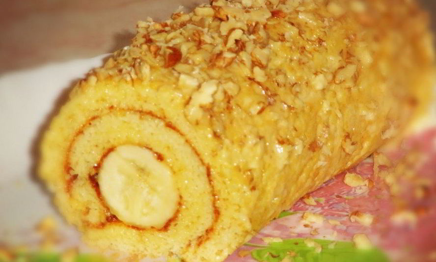 Рецепт рулета с бананом