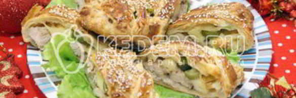 рулет с курицей на рождество