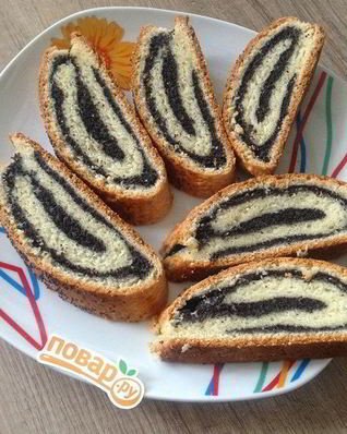 Рулет с маком из песочного теста