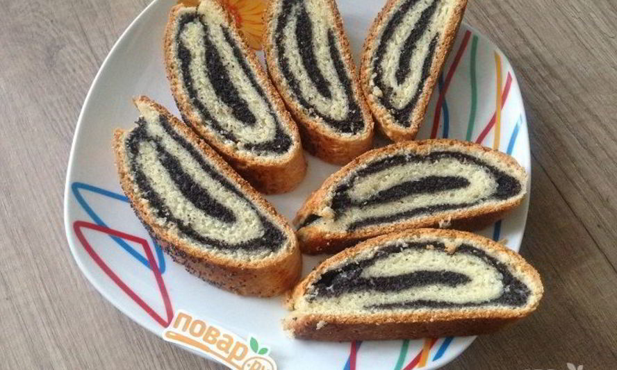 Рецепт рулета с маком из песочного теста