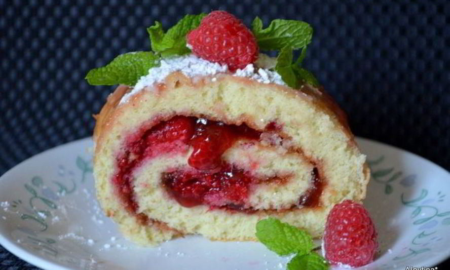 Рецепт рулета с малиной