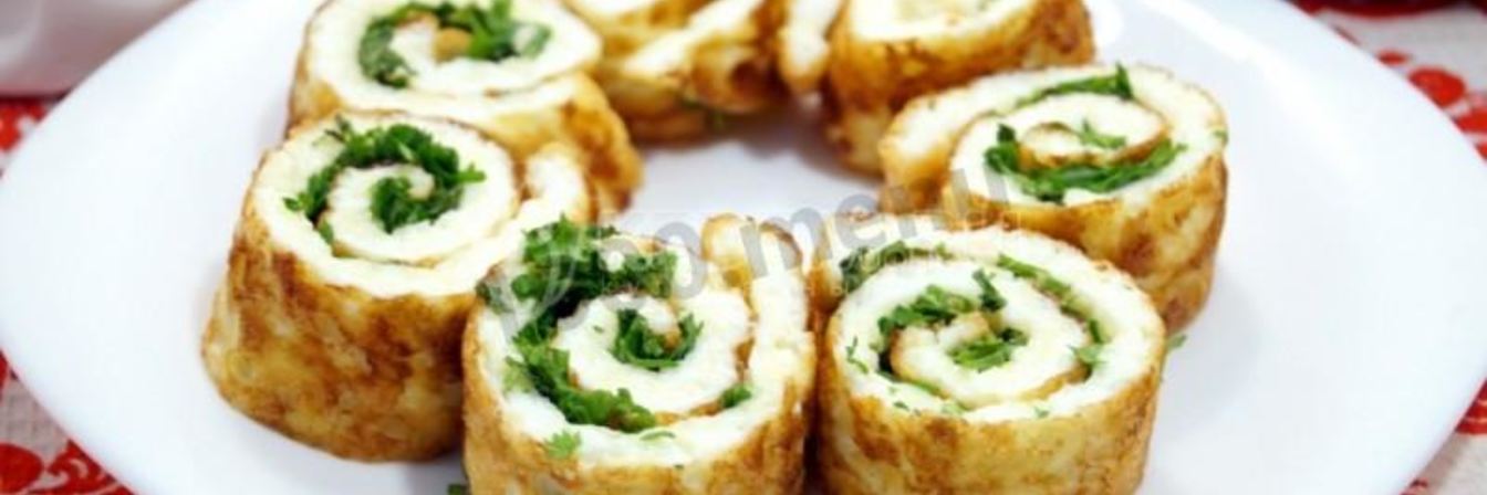 Рулет с сыром и зеленью