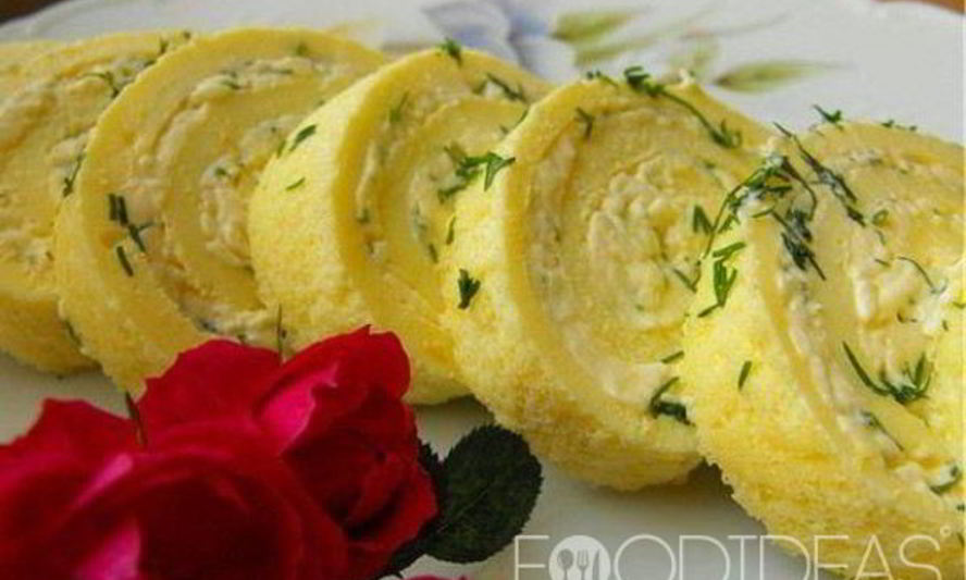 Рецепт рулета в омлете