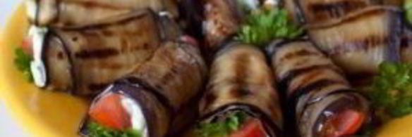 рулетики из баклажанов с сыром фета