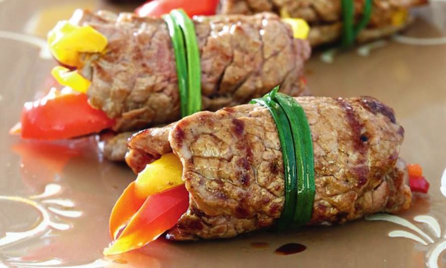 Рецепт рулетиков из говядины со сладким перцем