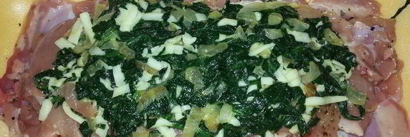 рулетики из курицы со шпинатом и картофельное пюре