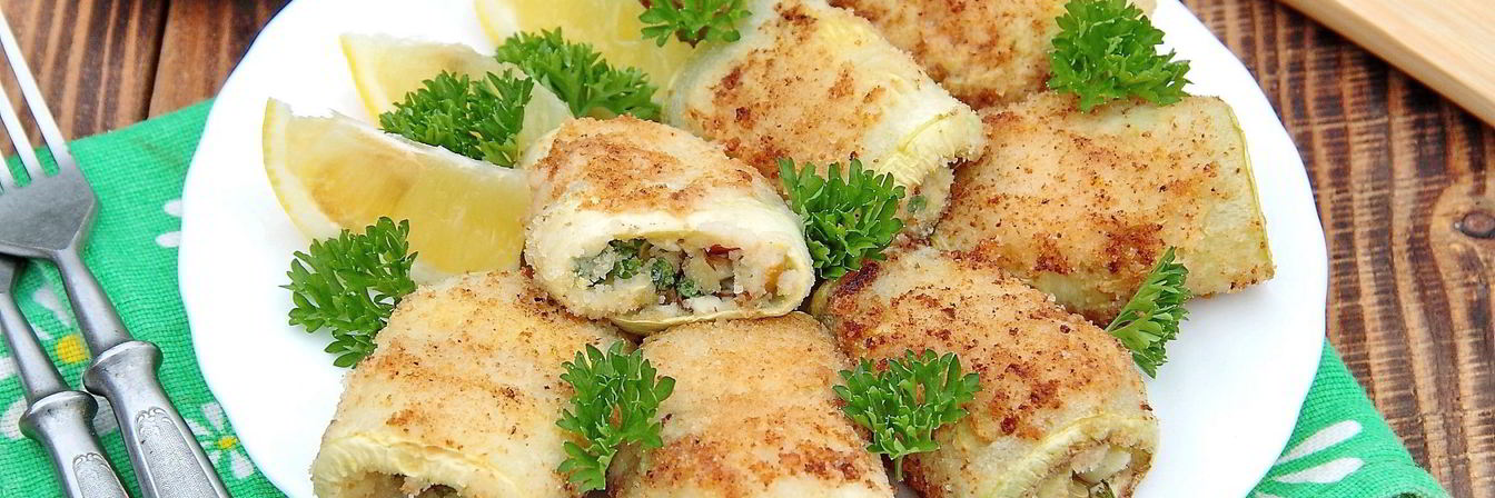 Рулетики из молодых кабачков