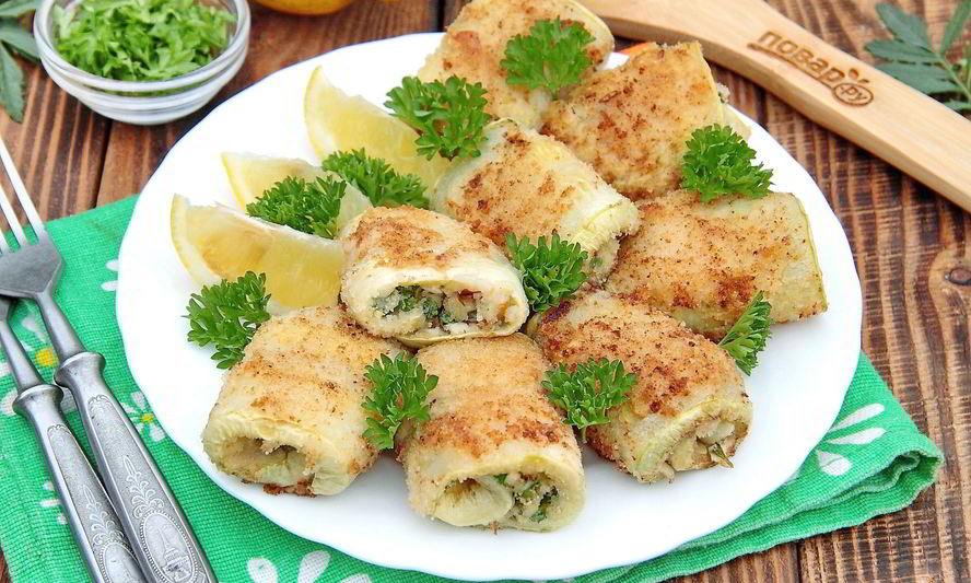 Рецепт рулетиков из молодых кабачков