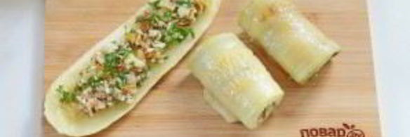 рулетики из молодых кабачков