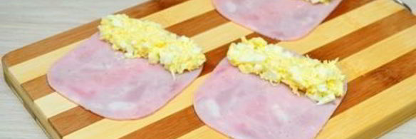 рулетики из ветчины и сыра