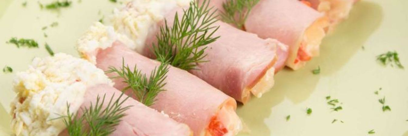 Рулетики из ветчины