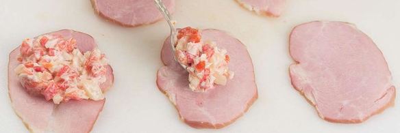 рулетики из ветчины