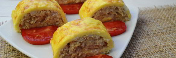 сырно-мясной рулет