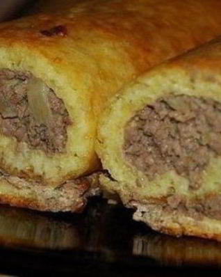 Сырный рулет с фаршем