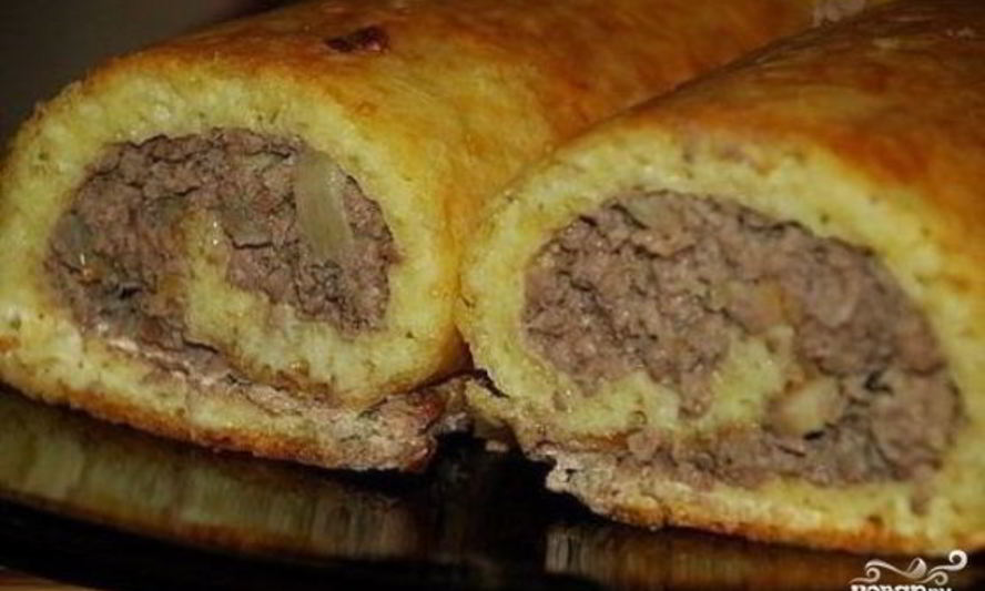 Рецепт сырного рулета с фаршем