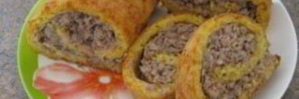 сырный рулет с фаршем