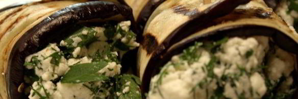 экспресс рулетики из баклажан с зеленым творогом