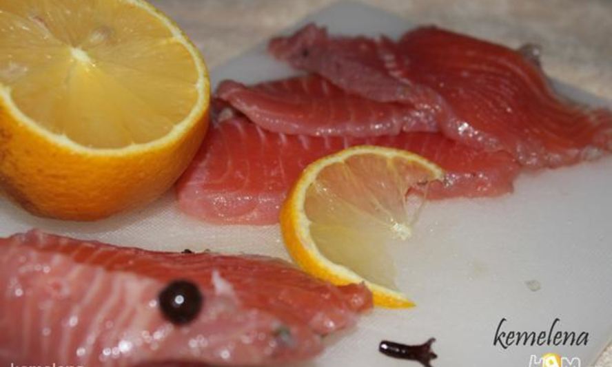 Рецепт рыбы, маринованной с мандаринами и зеленым чаем