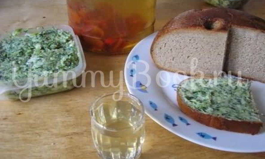 Рецепт сала с зеленью и чесноком