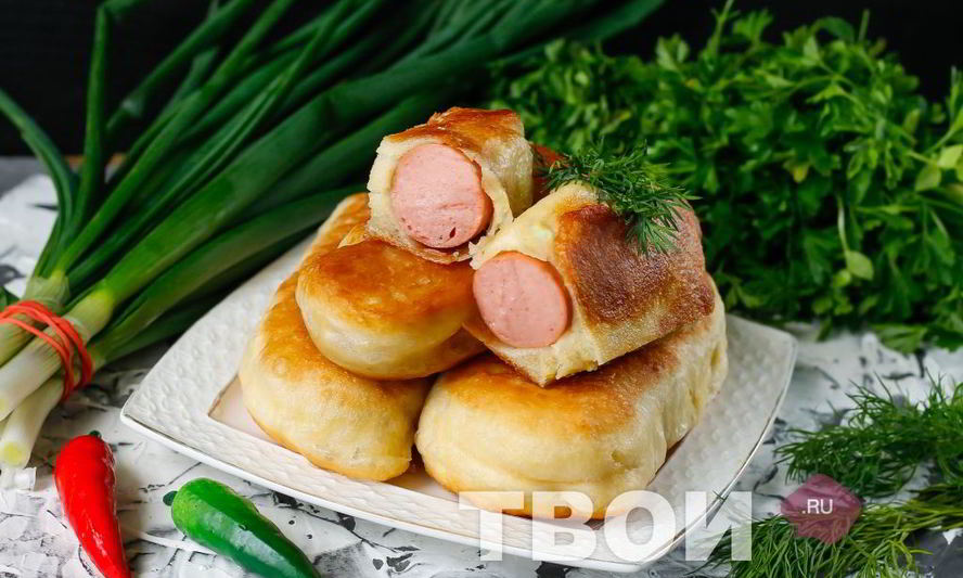 Рецепт сосисок в тесте на сковороде