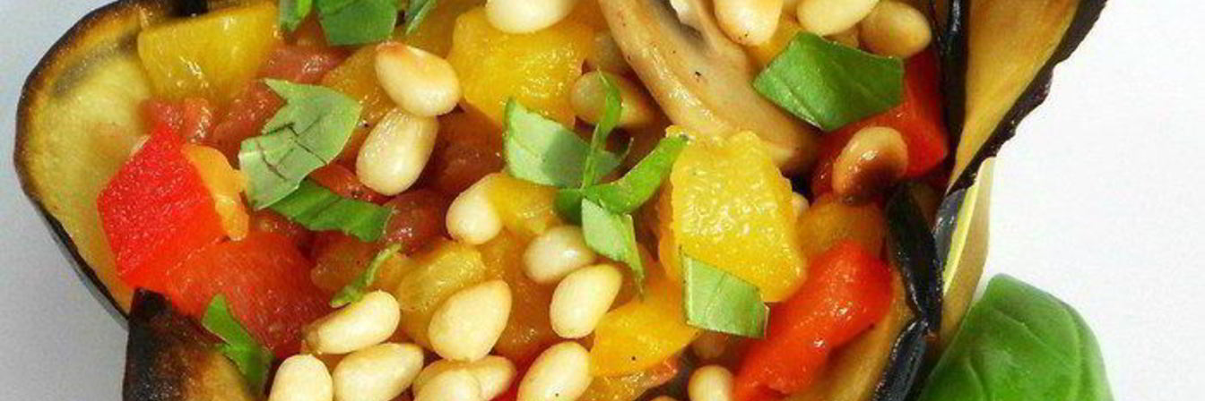 Цветы из баклажанов