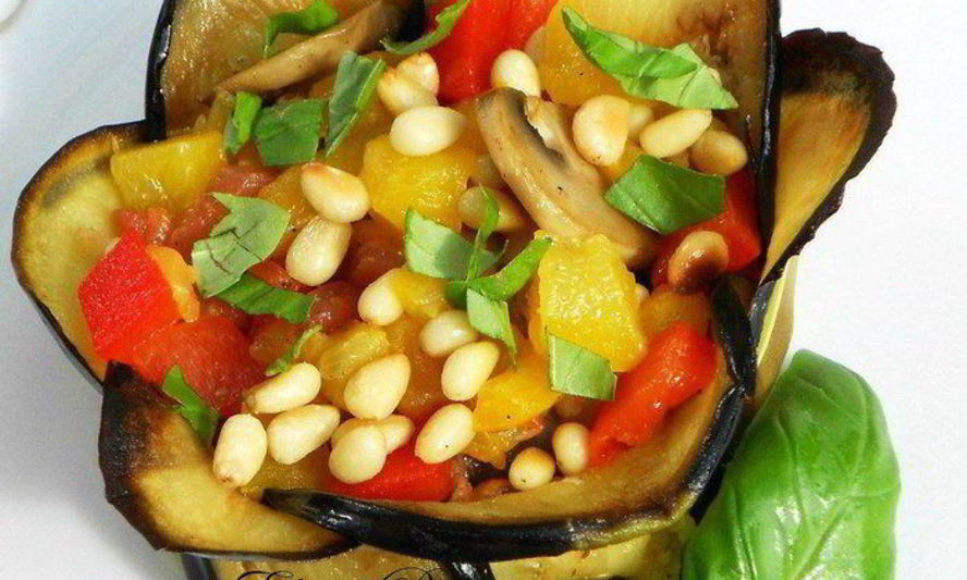 Рецепт цветов из баклажанов