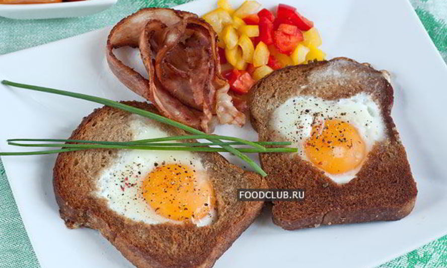 Рецепт яичницы в хлебе