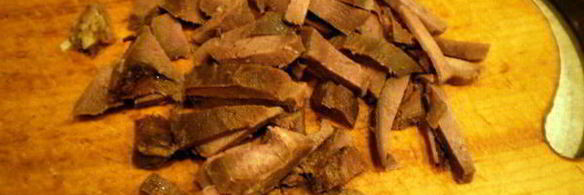 закуска из баклажан с семгой и языком