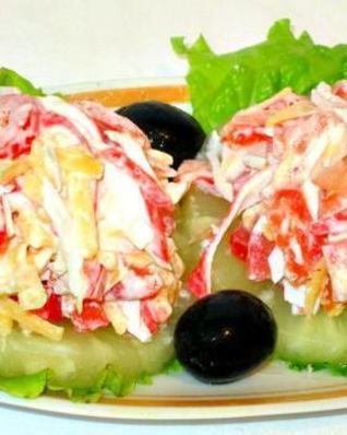 Закуска из крабовых палочек Островок