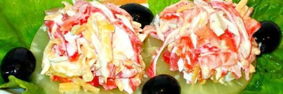 закуска из крабовых палочек островок