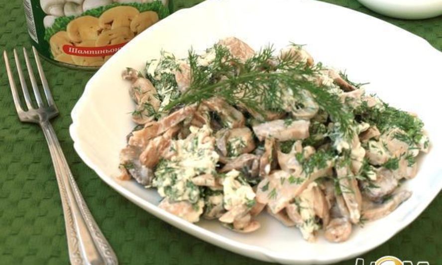 Рецепт закуски из резаных шампиньонов