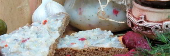 закуска из сала с чесноком