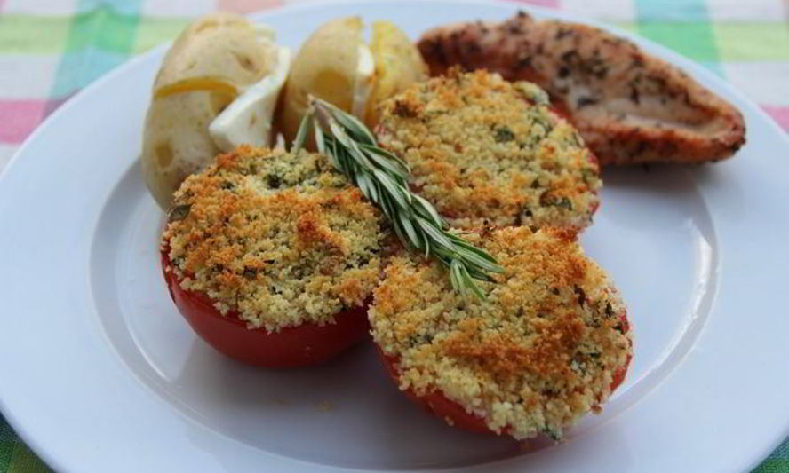 Рецепт запеченных помидоров с ароматной посыпкой