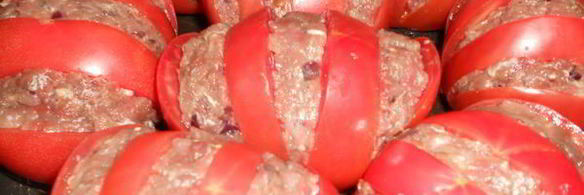 запеченные помидоры с мясом