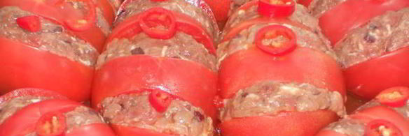 запеченные помидоры с мясом