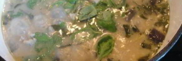 зеленое, горячее карри с баклажанами и курицей